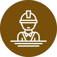 Engineer Outline Circle Icon vector