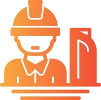 Construction Manager Solid Multi Gradient Icon vector