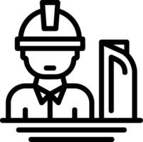 construcción gerente línea icono vector