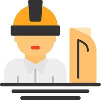Construction Manager Flat Icon vector