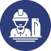 Construction Manager Glyph Circle Icon vector