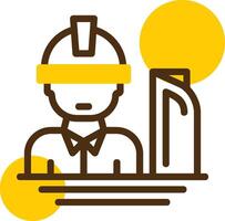 Construction Manager Yellow Lieanr Circle Icon vector