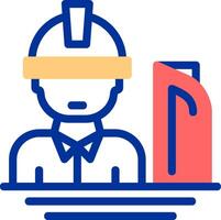 Construction Manager Color Filled Icon vector