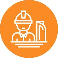 Construction Manager Outline Circle Icon vector