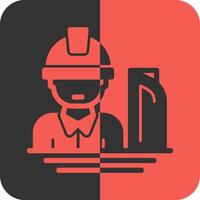 Construction Manager Red Inverse Icon vector