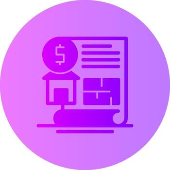 Cost Estimation Gradient Circle Icon vector