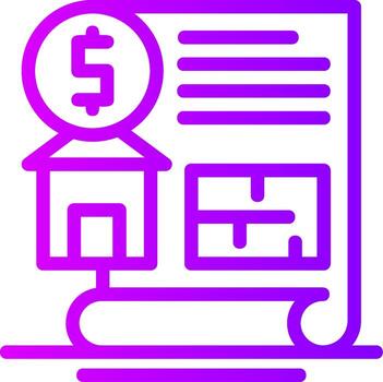 Cost Estimation Linear Gradient Icon vector