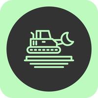 Construction Equipment Linear Round Icon vector