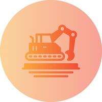 Excavator Gradient Circle Icon vector