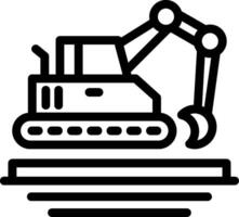 Excavator Line Icon vector