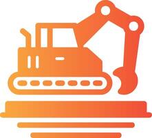 Excavator Solid Multi Gradient Icon vector