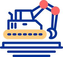 Excavator Color Filled Icon vector