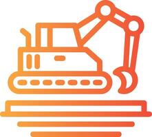 Excavator Linear Gradient Icon vector