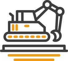 Excavator Glyph Circle Icon vector