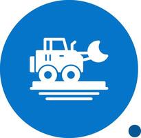 Bulldozer Glyph Shadow Icon vector