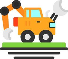 Backhoe Flat Icon vector