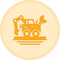 Backhoe Multicolor Circle Icon vector