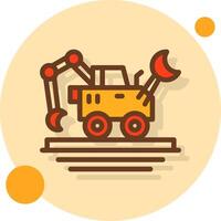 Backhoe Filled Shadow Circle Icon vector