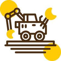 Backhoe Yellow Lieanr Circle Icon vector