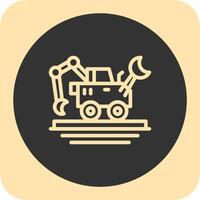 Backhoe Linear Round Icon vector