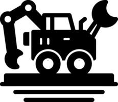 Backhoe Glyph Icon vector