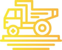 Dump Truck Linear Gradient Icon vector