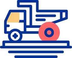 Dump Truck Color Filled Icon vector