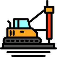 Pile Driver Line Filled Icon vector