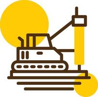 Pile Driver Yellow Lieanr Circle Icon vector