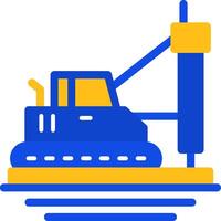 Pile Driver Flat Two Color Icon vector