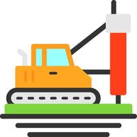 Pile Driver Flat Icon vector