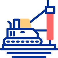 Pile Driver Color Filled Icon vector