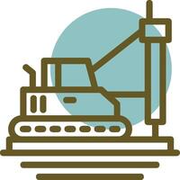 Pile Driver Linear Circle Icon vector