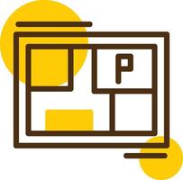 Parking map Yellow Lieanr Circle Icon vector