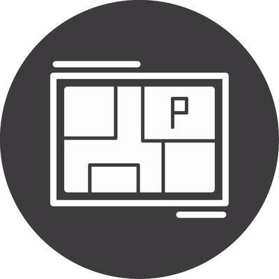Parking map Glyph Circle Icon