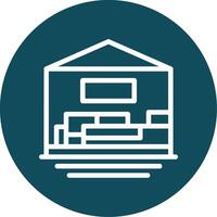 Interior Design Outline Circle Icon vector