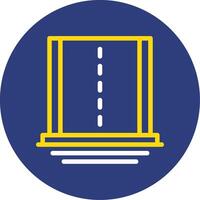 Asphalt Dual Line Circle Icon vector