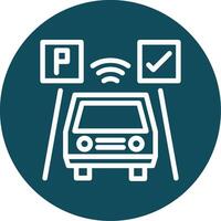 Parked car Outline Circle Icon vector