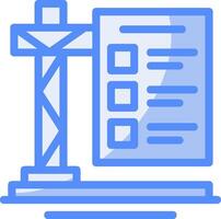 Site Preparation Line Filled Blue Icon vector