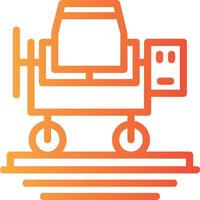 Concrete Mixer Linear Gradient Icon vector