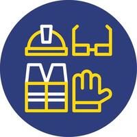 Safety Gear Dual Line Circle Icon vector