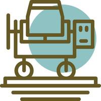 Concrete Mixer Linear Circle Icon vector