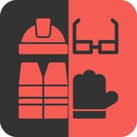 Safety Gear Red Inverse Icon vector