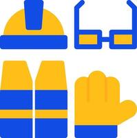 Safety Gear Flat Two Color Icon vector