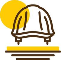 Hard Hat Yellow Lieanr Circle Icon vector