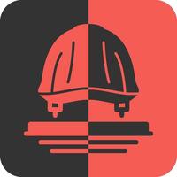 Hard Hat Red Inverse Icon vector