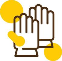 Gloves Yellow Lieanr Circle Icon vector