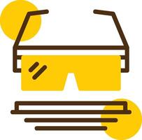 Safety Goggles Yellow Lieanr Circle Icon vector