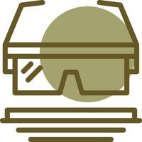 Safety Goggles Linear Circle Icon vector