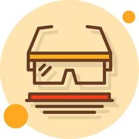 Safety Goggles Filled Shadow Circle Icon vector
